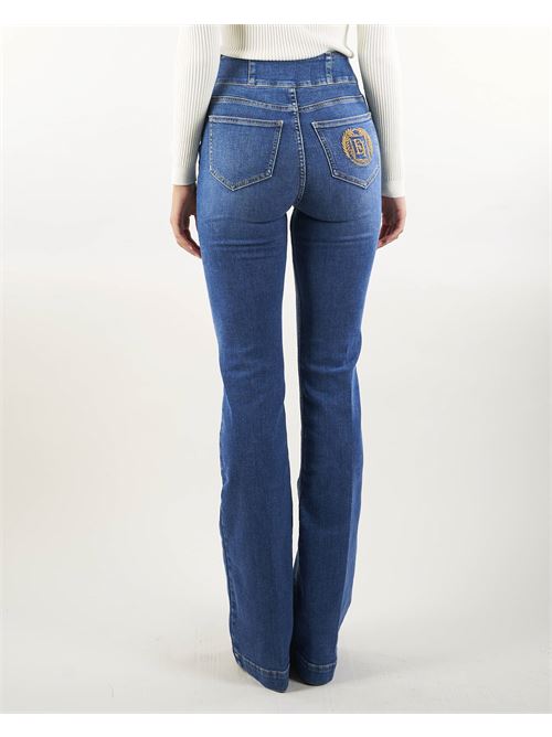 Jeans a zampa in cotone stretch con bottoniera centrale Elisabetta Franchi ELISABETTA FRANCHI | Jeans | PJ66S46E2104